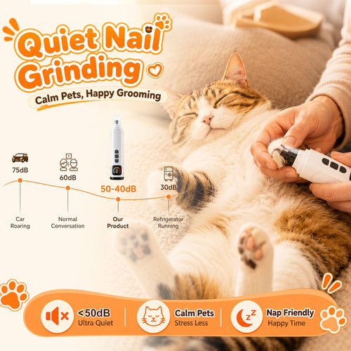 Dog Nail Clippers Electric 6 Speed Cat Nail Clipper with LED Display Low Noise Dog Nail Grinder Quiet Design for Small Medium Large Pets Nail Trimmers 8Hrs Playtime USB Charge Painless Paws Grooming